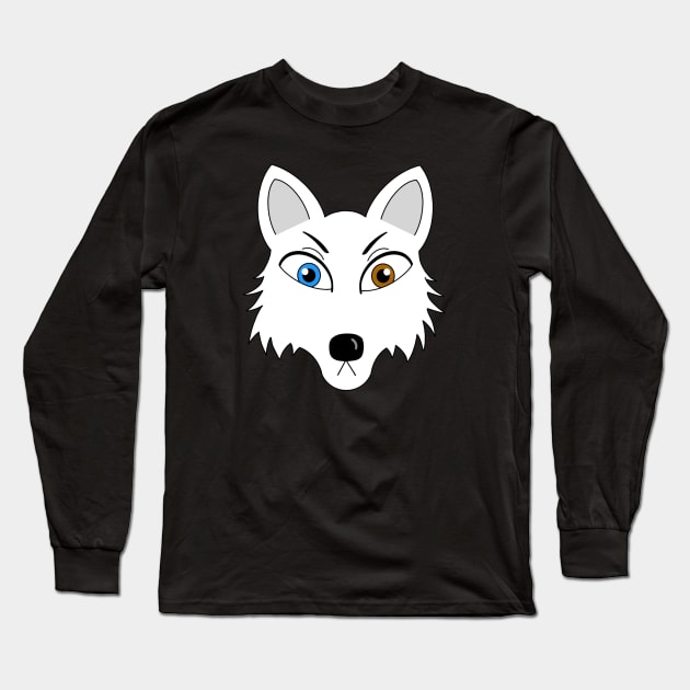 Arctic Fox Head Long Sleeve T-Shirt by garciajey